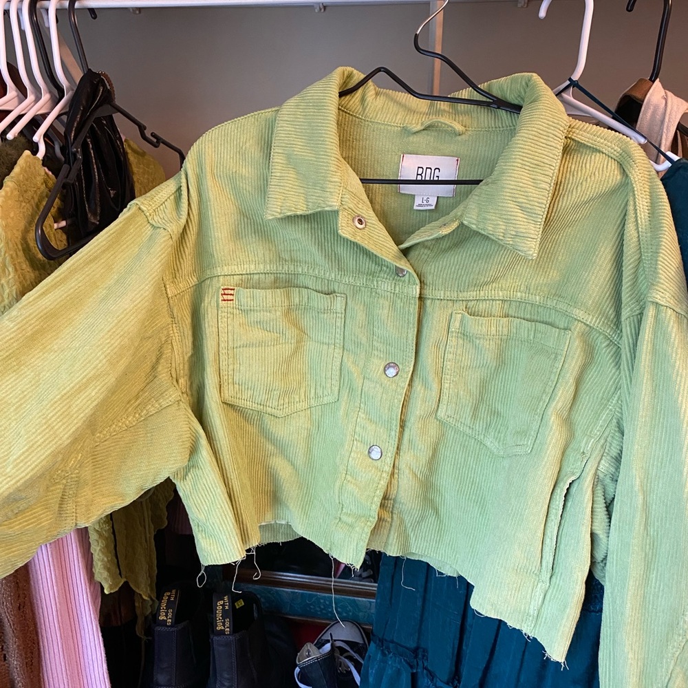Brand New Like Green BDG Large Cropped Corduroy Jacket